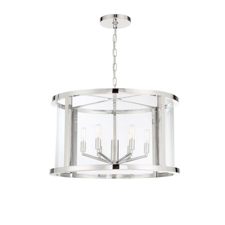 Crystorama Libby Langdon For Devon 6 Light Polished Nickel Lantern DEV-B8066-PN